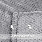 Exclusivo Mezcla Fleece Bed Blanket Twin Size, Super Soft and Warm Blankets for Couch, Sofa and Bed Waffle Textured, Cozy, Fuzzy and Lightweight (Light Grey, 90x66 Inches)