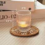 Homemory 12 Pcs Glass Votive Candle Holders, Clear Tealight Candle Holder, Vintage Candle Holders Bulk for Table Centerpieces, Christmas, Baby Shower, Birthday, Wedding