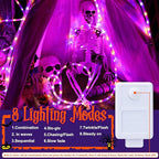 50ft 360 LED Rope Lights Outdoor, Connectable and Flexible Tube Lights with 8 Modes, Waterproof Indoor Outdoor LED Rope Lighting for Deck, Garden, Pool, Patio, Holloween Decorations (Orange & Purple)