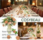 Artificial Rose Flowers 25pcs, Light Orange Foam Fake Rose Faux Flower for Wedding Bouquets Bridal Shower Centerpieces Floral Arrangements Home Decorations Party Backdrops Table