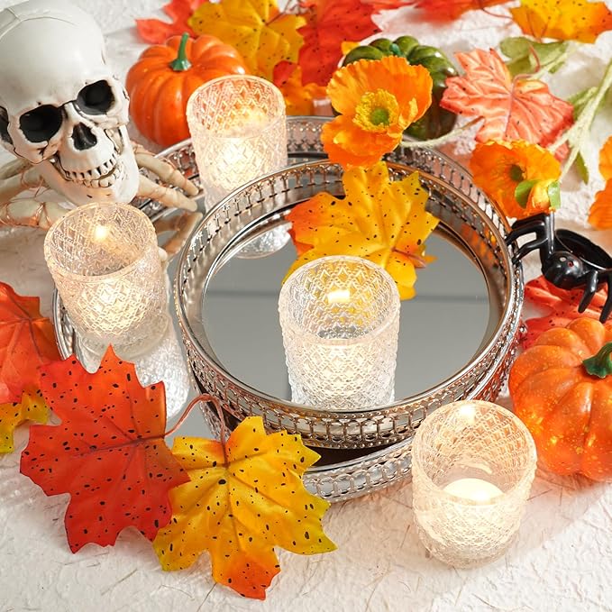 Homemory 24 Pack Clear Glass Votive Candle Holders, Tealight Candle Holder, Vintage Candle Holders Bulk for Table Centerpieces, Christmas, Baby Showers, Birthday, Wedding, Party