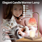 Candle Warmer Lamp, Candle Lamp Wax Warmer, Timer & Dimmer 7-Levels, Compatible All Jar Candles, Top Melting, Glass Candle Heater Lamp for Scented Wax, Elegant Home Decoration, Pink Flower