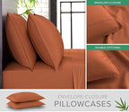 Full Sheets by Pure Bamboo, Genuine 100% Organic Viscose Derived from Bamboo Bed Sheet Set, Luxuriously Soft & Cooling, Double Stitching, Lifetime Quality Promise (Full, Terracotta)