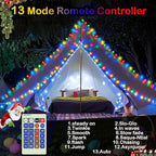 Decute 500LED 164FT Fairy String Lights Christmas Lights Green Copper Wire with Remote, Firefly Starry Light for DIY Christmas Tree Costume Wedding Party Table Centerpiece Decor Multicolor