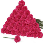 36 Pcs Artificial Chrysanthemums Flowers Hot Pink Flowers Fake Mums Silk Flowers for Christmas Wedding Floral Table Centerpiece Home Decor