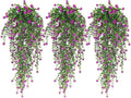 RECUTMS Artificial Fake Hanging Eucalyptus Plants Vine Hanging Plant Outdoor UV Resistant Plastic Plants Artificial Greenery for Bedroom Wall Decor Wedding Party Room Aesthetic Stuff(Fuchsia)