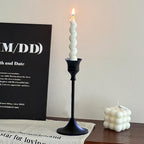 6PCS Black Candlestick Holders Taper Candle Holders Metal Candle Sticks Holder Decor for Halloween Friendsgiving Thanksgiving Decorations Christmas Dinning Table Fireplace Home