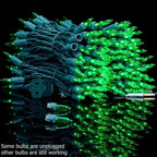 YULETIME 200 Count Green LED Christmas Lights, 66 Feet Green Wire UL Certified Commercial Grade Holiday String Light Set (Green)