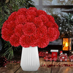 36 Pcs Artificial Chrysanthemums Flowers Red Flowers Fake Mums Silk Flowers for Spring Home Decor Christmas Floral Arrangement Halloween Table Centerpiece