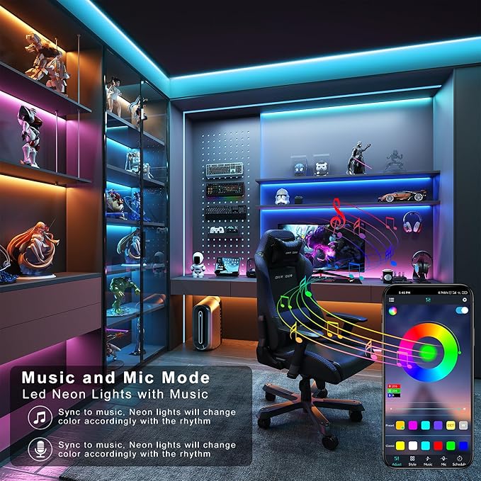 Led Lights for Bedroom 150ft Color Changing RGB Led Strip Lights Music Sync, DIY Led Light Strip with Remote and App Control, Dimmable Led Lights for Room Party Home Decor Cool Things (2*75ft)