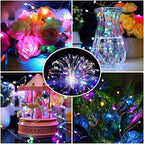 ZGWJ 24 Pack Fairy Lights Battery Operated, 7ft 20 Mini LED Fairy String Lights Silver Wire 3 Modes for DIY, Parties, Wedding, Bedroom, Halloween Christmas Decoration Multicolor