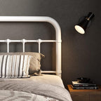 Allewie King Size Metal Platform Bed Frame with Victorian Style Wrought Iron-Art Headboard/Footboard, No Box Spring Required，White
