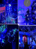 4 Pack 100 LED Fairy Lights Battery Operated with Remote, 33FT Waterproof Twinkle Lights with Timer & 8 Modes, Fairy String Lights Outdoor Indoor for Bedroom Classroom DIY Christmas Decor (Blue)