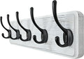 WEBI Coat Rack Wall Mount,Coat Hanger Wall,16" Hole to Hole,Coat Hooks Wall Mounted,Hook Rack Rail,5 Hooks for Hanging Coats,Hats,Jacket,Clothes,Entryway,Black/White