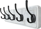 WEBI Coat Rack Wall Mount,Coat Hanger Wall,16" Hole to Hole,Coat Hooks Wall Mounted,Hook Rack Rail,5 Hooks for Hanging Coats,Hats,Jacket,Clothes,Entryway,Black/White