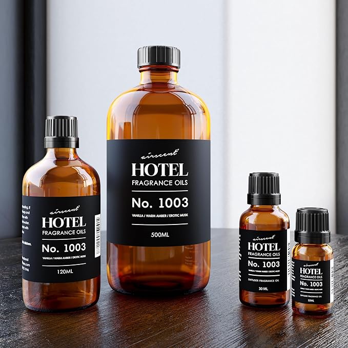 AirScent Hotel Diffuser Oil No. 1003 Inspired by The Asian Garden Las Vegas Hotel Scent - Premium Fragrance Oil for Ultrasonic and Waterless Diffusers and Crafting- 30 mL, 1 fl oz Glass Bottle