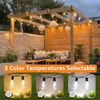 Brightever 200FT Outdoor String Lights with Remote, 2700K/4000K/5000K Selectable LED String Lights for Outside with 100+4 ST38 Edison Bulbs, 3 Modes Dimmable Patio Lights Waterproof for Camping, Deck