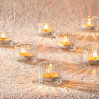 Homemory 24 Pcs Tealight Candle Holders, Clear Votive Candle Holders, Glass Candle Holder for Table Centerpiece, Wedding, Baby Shower, Birthday, Party, Halloween, Christmas