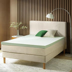 ZINUS 3 Inch Green Tea Memory Foam Mattress Topper, Smaller, More Convenient WonderBox Packaging, Pressure-Relieving Layers, CertiPUR-US Certified, Short Queen