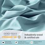 LuxClub 4 PC Full Size Sheet Set Deep Pockets Wrinkle Free Cooling Sheets Machine Washable Hotel Bedding Silky Soft - Aqua Full