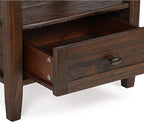 SIMPLIHOME Warm Shaker SOLID WOOD 20 inch Wide Rectangle Transitional End Table in Distressed Charcoal Brown for the Living Room and Bedroom