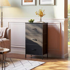 AODK Dresser for Bedroom Nightstand Small Dressers Chest of Drawers End Table for Living Room, Closet Dresser with 3 Storage Drawers Organizer Clothes, Black