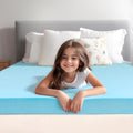 3 Inch Twin XL Memory Foam Mattress Topper Size for College and Dorm, Cooling Gel Infused, Mattress Pad for Pressure Relief, School Essentials, 39x80 Inches, Blue