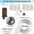 Connectable LED Rope Lights Indoor 66ft 800 LED Cool White Strip Lights Plug in with Remote &Timer, Connectable Rope Lights for Outside, Waterproof Lights for Bedroom Deck Patio Yard Garden Pool
