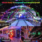 Battery Operated Christmas Lights 2 Pack 18 Feet 50 LED Clear Mini String Lights with 8 Modes Waterproof Tree Lights for Xmas Outdoor Indoor Holiday Party Garden Decor, Multicolor