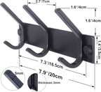 WEBI Coat Rack Wall Mounted,3 Coat Hooks for Hanging Coats,Heavy Duty Metal Hook Rack Hook Rail Coat Hanger Wall Coat Rack with Hooks for Clothes Entryway Jacket,Black