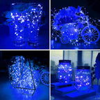 ZGWJ 12 Pack Fairy Lights Battery Operated, 7ft 20 Mini LED Fairy String Lights Silver Wire 3 Modes for DIY, Parties, Wedding, Bedroom, Halloween Christmas Decoration Blue