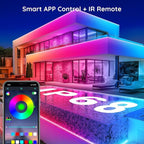 300Ft Outdoor LED Strip Lights Waterproof,Music Sync RGB IP68 Outside Led Light Strips Waterproofs with App and Remote,Exterior Led Rope Lights Waterproof for Deck,Balcony,Roof,Garden,Pool