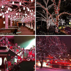 Connectable 240LED 88Ft 13Modes Christmas String Lights Outdoor Indoor | Extendable Green Wire Red & White Christmas Tree Lights with Timer | Twinkle Fairy Light Plug in for Xmas Tree (Red & White)