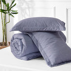 Bedsure Full Comforter Set - Denim Grey Soft Bedding for All Seasons, Cationic Dyed Bed Set, 3 Pieces, 1 Full Size Comforter (82"x86") and 2 Pillow Shams (20"x26"+2")