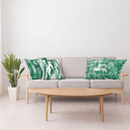 Ambesonne Vintage Throw Pillow Cushion Case Pack of 4, Abstract Grunge Effect Brushstrokes and Waving Striping Stains Paisley Drops, Modern Accent Double-Sided Digital Printing, 18", Forest Green