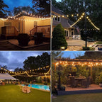LED 30FT Outdoor String Lights with Remote Waterproof Patio Lights 27 Dimmable G40 Bulbs, Outdoor Globe String Lights Decorative Backyard Bistro Garden Balcony Cafe Lights