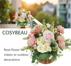 Artificial Flowers 25pcs Fake Roses, Pinkish White Foam Rose Faux Flower for Wedding Bouquet Bridal Shower Centerpieces Floral Arrangements Home Decorations Party Backdrops Table
