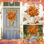 4pcs Artificial Fall Eucalyptus Leaves Stems, 27" Fall Flowers Eucalyptus Leaves Branches Faux Fall Leaf Spray Fall Decorations for Home Floral Arrangement Autumn Table Centerpiece