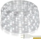 48ft White LED Rope Lights Outdoor Waterproof - 324 LEDs Christmas Rope Lights, 120V ETL Certified, Connectable to 192ft, w/24 Mounting Clips & Screws - Wedding & Home Decor