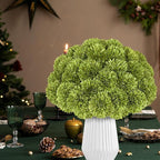 36 Pcs Artificial Chrysanthemums Flowers Green Ball Flower Silk Fake Mums Flowers for Home Decor Outdoor Wedding Floral Arrangement St Patricks Day Table Centerpiece