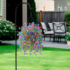 Artificial Hanging Flowers for Outdoors Spring Summer Decoration, 2PCS Silk Fake Daisy Realistic Outdoor Flowers UV Resistant Porch Patio Window Yard Decor(Purple Blue)