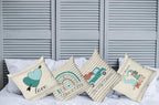 Ambesonne Romantic Throw Pillow Cushion Case Pack of 4, Love Hearts Arrow You and Me Be My Valentine Hugs Kisses Lettering, Modern Accent Double-Sided Digital Printing, 18", Teal Ivory Pale Eggshell