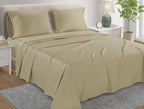 100% Egyptian Cotton Bed Sheets, Certified 800 Thread Count Deep Pocket Queen Sheets For Queen Size Bed Sheet & Pillowcase Sets, Soft & Comfy Naturally Cool Luxury Bedding, Fits upto 17"- Linen