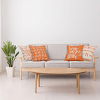 Ambesonne Modern Throw Pillow Cushion Case Pack of 4, Scandinavian Minimal Ornaments Boho Feather Leaves and Home Phrase, Modern Accent Double-Sided Digital Printing, 20", Pale Tan and Burnt Orange