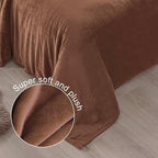 Exclusivo Mezcla Fleece Blanket King Size for Bed, Super Soft and Warm, All Season Use, Cozy, Plush, Lightweight, 90x104 Inches, Brown
