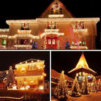 50FT 1000 LED Cluster Christmas Lights, Christmas Tree Lights Outdoor Indoor with 8 Modes & Timer & Remote, Firecrackers String Lights Waterproof for Garland Party Xmas Decorations, Warm White