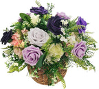 Artificial Fake Flowers 25pcs Roses, Shade of Purple Foam Rose Faux Flower for DIY Wedding Bouquets Bridal Shower Centerpieces Floral Arrangements Party Tables Home Decorations