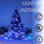 Holiday Essence Blue LED Xmas String Light 100 Count Green Wire 26.9 Ft Incandescent Hanukkah Traditional Light for Indoor Outdoor Home Décor, Wedding Lighting Decoration