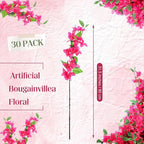 30 Pcs Artificial Faux Bougainvillea Fake Flower Silk Bougainvillea Branches UV Resistant Outdoor Indoor Decoration for Wedding Home Centerpieces Outside Decor (Rose Red)