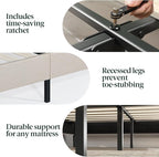 ZINUS Ibidun Upholstered Platform Bed Frame, Mattress Foundation, Wood Slat Support, No Box Spring Needed, Eco Friendly WonderBox (TM), Easy Assembly, Soft Beige, King